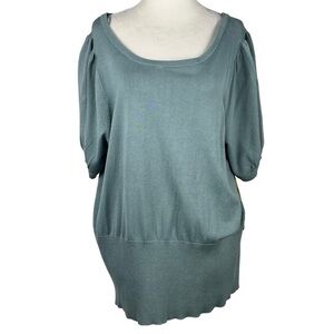 NEW WITH TAGS RYE GRASS PLUS SIZE CREW NECK SHORT PUFF‎ SLEEVE SWEATER